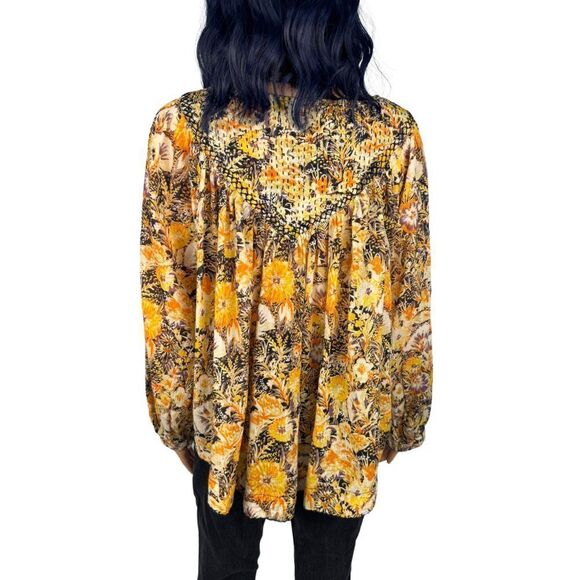 Free People We The Free Cool Meadows Floral Print Boho Top - Picture 6 of 8